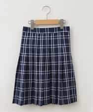 KQHTA01054 a.v.v KIDS(アー・ヴェ・ヴェ) [140-160]【卒服】チェックプリーツスカート ネイビー