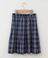 KQHTA01054 a.v.v KIDS(アー・ヴェ・ヴェ) [140-160]【卒服】チェックプリーツスカート ネイビー
