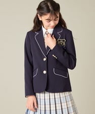 KQJBD01099 a.v.v KIDS(アー・ヴェ・ヴェ) [150-160]【卒服】【エンブレム付き】パイピングテーラードジャケット ネイビー