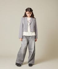 KQJBD02099 a.v.v KIDS(アー・ヴェ・ヴェ) [150-160]【卒服】【エンブレム付き】ショートテーラードジャケット グレー