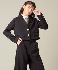 KQJBD02099 a.v.v KIDS(アー・ヴェ・ヴェ) [150-160]【卒服】【エンブレム付き】ショートテーラードジャケット グレー