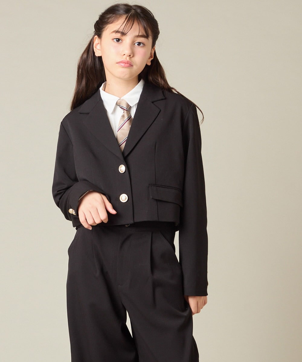 KQJBD02099 a.v.v KIDS(アー・ヴェ・ヴェ) [150-160]【卒服】【エンブレム付き】ショートテーラードジャケット グレー