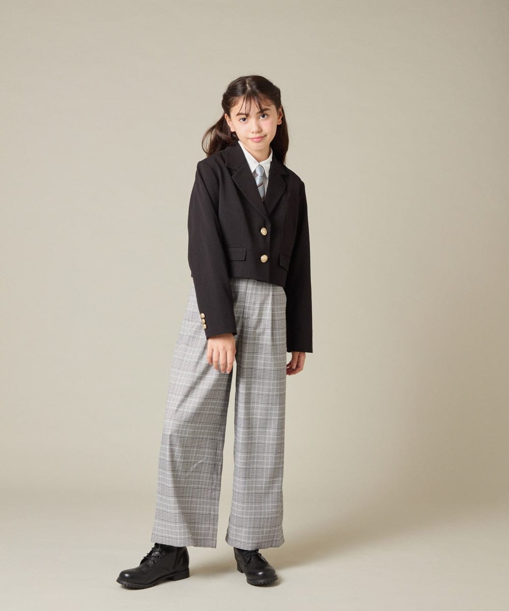 KQJBD02099 a.v.v KIDS(アー・ヴェ・ヴェ) [150-160]【卒服】【エンブレム付き】ショートテーラードジャケット グレー