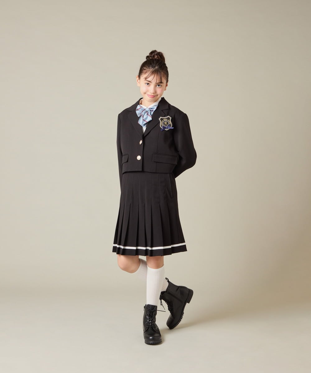KQJBD02099 a.v.v KIDS(アー・ヴェ・ヴェ) [150-160]【卒服】【エンブレム付き】ショートテーラードジャケット グレー