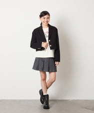 KQJBD02099 a.v.v KIDS(アー・ヴェ・ヴェ) [150-160]【卒服】【エンブレム付き】ショートテーラードジャケット グレー