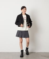 KQJBD02099 a.v.v KIDS(アー・ヴェ・ヴェ) [150-160]【卒服】【エンブレム付き】ショートテーラードジャケット グレー