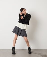 KQJBD02099 a.v.v KIDS(アー・ヴェ・ヴェ) [150-160]【卒服】【エンブレム付き】ショートテーラードジャケット グレー