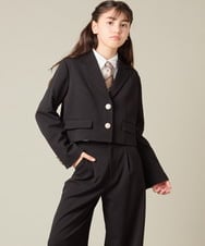 KQJBD02099 a.v.v KIDS(アー・ヴェ・ヴェ) [150-160]【卒服】【エンブレム付き】ショートテーラードジャケット ブラック