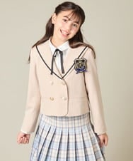 KQJBD04099 a.v.v KIDS(アー・ヴェ・ヴェ) [150-160]【卒服】【エンブレム付き】配色セーラーカラージャケット ベージュ