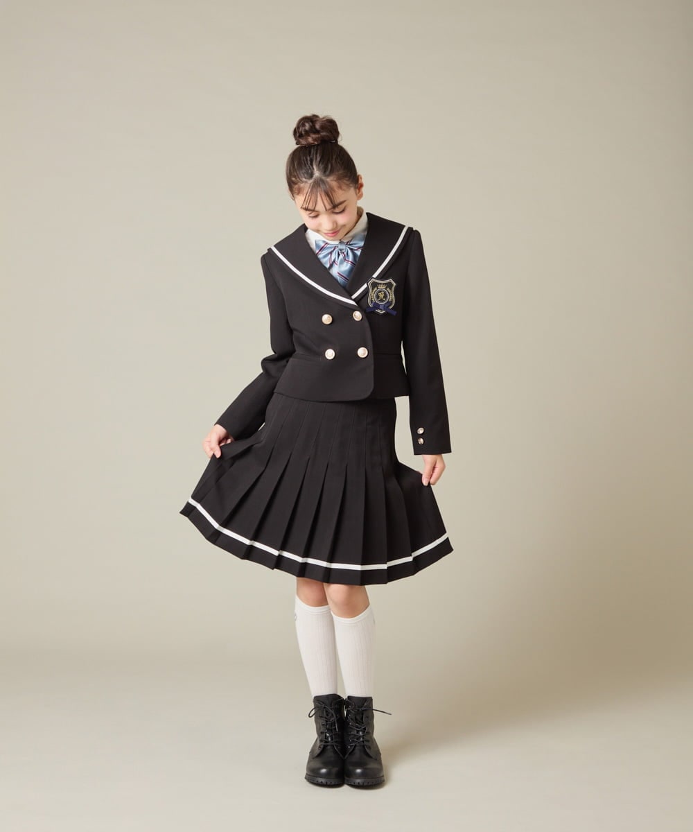 KQJBD04099 a.v.v KIDS(アー・ヴェ・ヴェ) [150-160]【卒服】【エンブレム付き】配色セーラーカラージャケット ベージュ