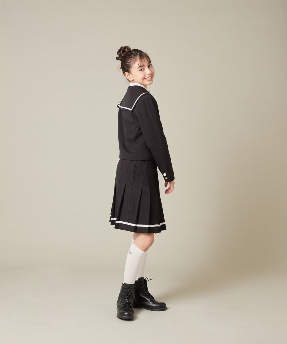 KQJBD04099 a.v.v KIDS(アー・ヴェ・ヴェ) [150-160]【卒服】【エンブレム付き】配色セーラーカラージャケット ベージュ