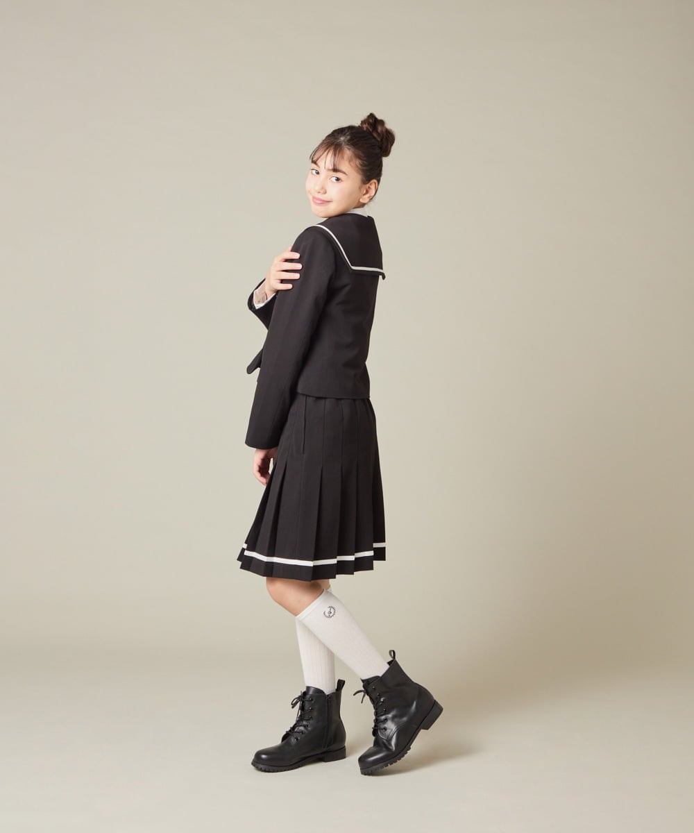 KQJBD04099 a.v.v KIDS(アー・ヴェ・ヴェ) [150-160]【卒服】【エンブレム付き】配色セーラーカラージャケット ベージュ