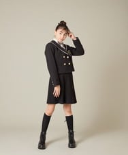 KQJBD04099 a.v.v KIDS(アー・ヴェ・ヴェ) [150-160]【卒服】【エンブレム付き】配色セーラーカラージャケット ベージュ