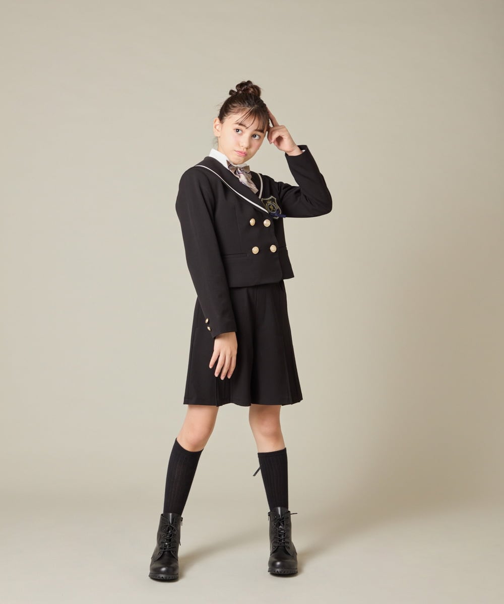 KQJBD04099 a.v.v KIDS(アー・ヴェ・ヴェ) [150-160]【卒服】【エンブレム付き】配色セーラーカラージャケット ベージュ