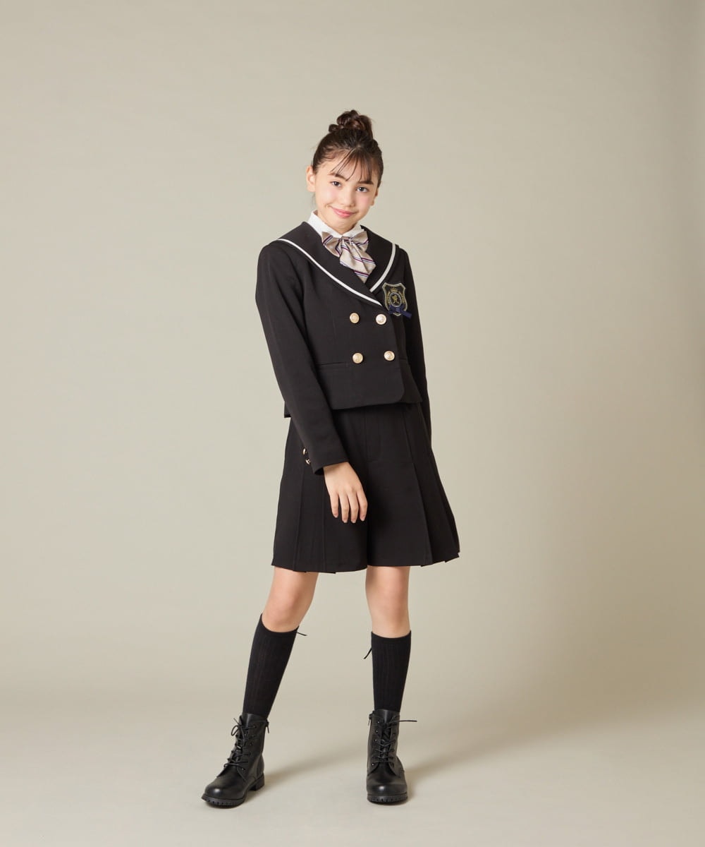 KQJBD04099 a.v.v KIDS(アー・ヴェ・ヴェ) [150-160]【卒服】【エンブレム付き】配色セーラーカラージャケット ベージュ