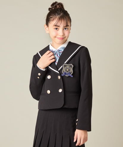 KQJBD04099 a.v.v KIDS [150-160]【卒服】【エンブレム付き】配色セーラーカラージャケット