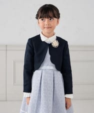 KQJCD01089 a.v.v KIDS(アー・ヴェ・ヴェ) [110-130]【セレモニー/オケージョン/結婚式】スカラップツイードセレモニーボレロ ネイビー