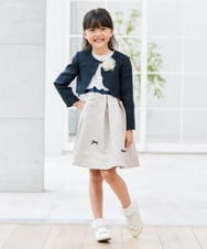 KQJCD01089 a.v.v KIDS(アー・ヴェ・ヴェ) [110-130]【セレモニー/オケージョン/結婚式】スカラップツイードセレモニーボレロ ネイビー