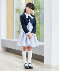 KQJCD01089 a.v.v KIDS(アー・ヴェ・ヴェ) [110-130]【セレモニー/オケージョン/結婚式】スカラップツイードセレモニーボレロ ネイビー