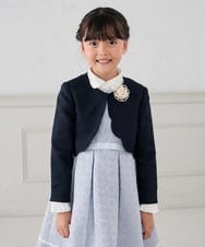 KQJCD01089 a.v.v KIDS(アー・ヴェ・ヴェ) [110-130]【セレモニー/オケージョン/結婚式】スカラップツイードセレモニーボレロ ネイビー