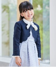 KQJCD01089 a.v.v KIDS(アー・ヴェ・ヴェ) [110-130]【セレモニー/オケージョン/結婚式】スカラップツイードセレモニーボレロ ネイビー