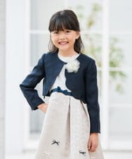 KQJCD01089 a.v.v KIDS(アー・ヴェ・ヴェ) [110-130]【セレモニー/オケージョン/結婚式】スカラップツイードセレモニーボレロ ネイビー