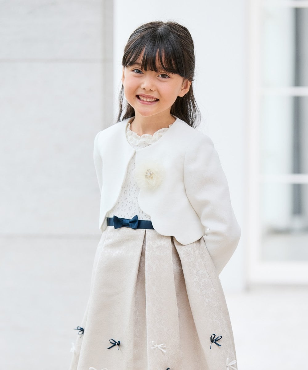 KQJCD01089 a.v.v KIDS(アー・ヴェ・ヴェ) [110-130]【セレモニー/オケージョン/結婚式】スカラップツイードセレモニーボレロ ホワイト