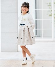 KQJCD01089 a.v.v KIDS(アー・ヴェ・ヴェ) [110-130]【セレモニー/オケージョン/結婚式】スカラップツイードセレモニーボレロ ホワイト