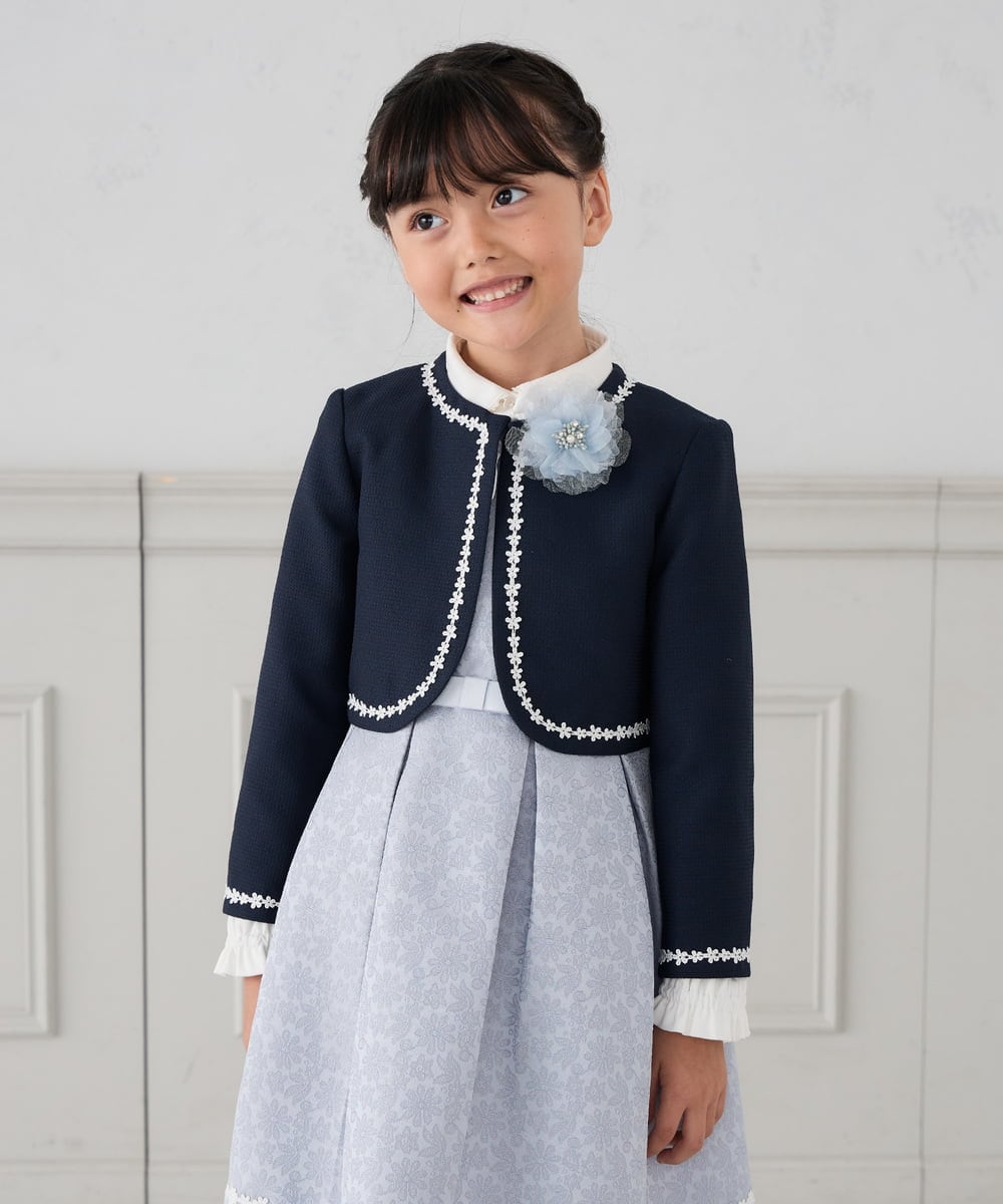 KQJCD02089 a.v.v KIDS(アー・ヴェ・ヴェ) [110-130]【セレモニー/オケージョン/結婚式】セレモニーポケボレロ ネイビー