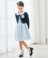 KQJCD03109 a.v.v KIDS(アー・ヴェ・ヴェ) [110-130]【セレモニー/オケージョン/結婚式】衿付きセレモニーボレロ ネイビー