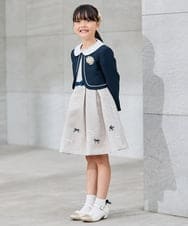 KQJCD03109 a.v.v KIDS(アー・ヴェ・ヴェ) [110-130]【セレモニー/オケージョン/結婚式】衿付きセレモニーボレロ ネイビー