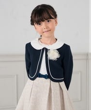 KQJCD03109 a.v.v KIDS(アー・ヴェ・ヴェ) [110-130]【セレモニー/オケージョン/結婚式】衿付きセレモニーボレロ ネイビー