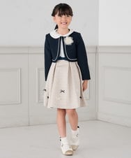 KQJCD03109 a.v.v KIDS(アー・ヴェ・ヴェ) [110-130]【セレモニー/オケージョン/結婚式】衿付きセレモニーボレロ ネイビー
