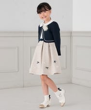 KQJCD03109 a.v.v KIDS(アー・ヴェ・ヴェ) [110-130]【セレモニー/オケージョン/結婚式】衿付きセレモニーボレロ ネイビー