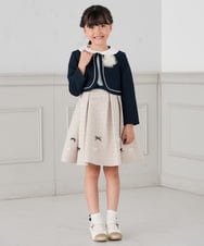 KQJCD03109 a.v.v KIDS(アー・ヴェ・ヴェ) [110-130]【セレモニー/オケージョン/結婚式】衿付きセレモニーボレロ ネイビー