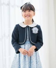 KQJCD03109 a.v.v KIDS(アー・ヴェ・ヴェ) [110-130]【セレモニー/オケージョン/結婚式】衿付きセレモニーボレロ ネイビー