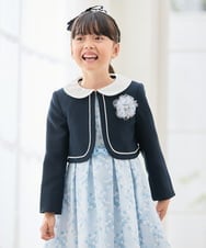 KQJCD03109 a.v.v KIDS(アー・ヴェ・ヴェ) [110-130]【セレモニー/オケージョン/結婚式】衿付きセレモニーボレロ ネイビー