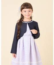 KQJCG01069 a.v.v KIDS(アー・ヴェ・ヴェ) [120-130]襟付きスカラップジャケット ネイビー