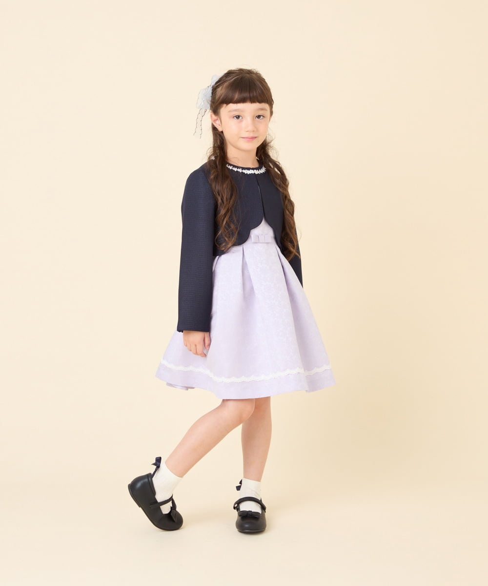 【美品】avv フォーマル ジャケット120&ワンピース130 120-130]襟付きスカラップジャケット(その他のジャケット・スーツ