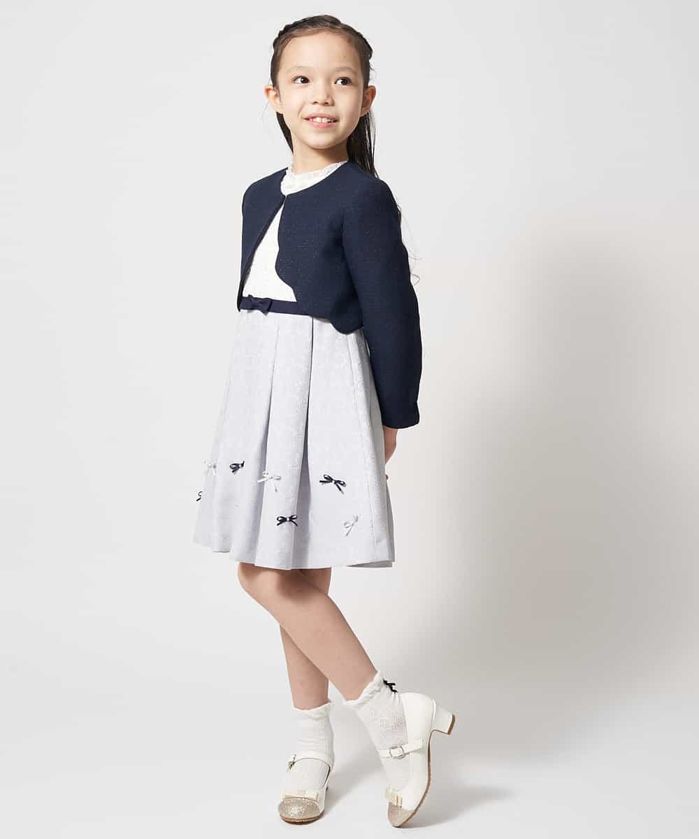 KQJCM81079 a.v.v KIDS(アー・ヴェ・ヴェ) [110-130]【セレモニースタイル】スカラップツィードボレロ ホワイト