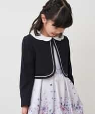 KQJCP01099 a.v.v KIDS(アー・ヴェ・ヴェ) [110-130]【セレモニースタイル】スカラップ襟セレモニージャケット ネイビー