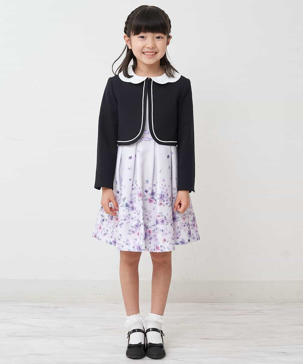 KQJCP01099 a.v.v KIDS(アー・ヴェ・ヴェ) [110-130]【セレモニースタイル】スカラップ襟セレモニージャケット ネイビー