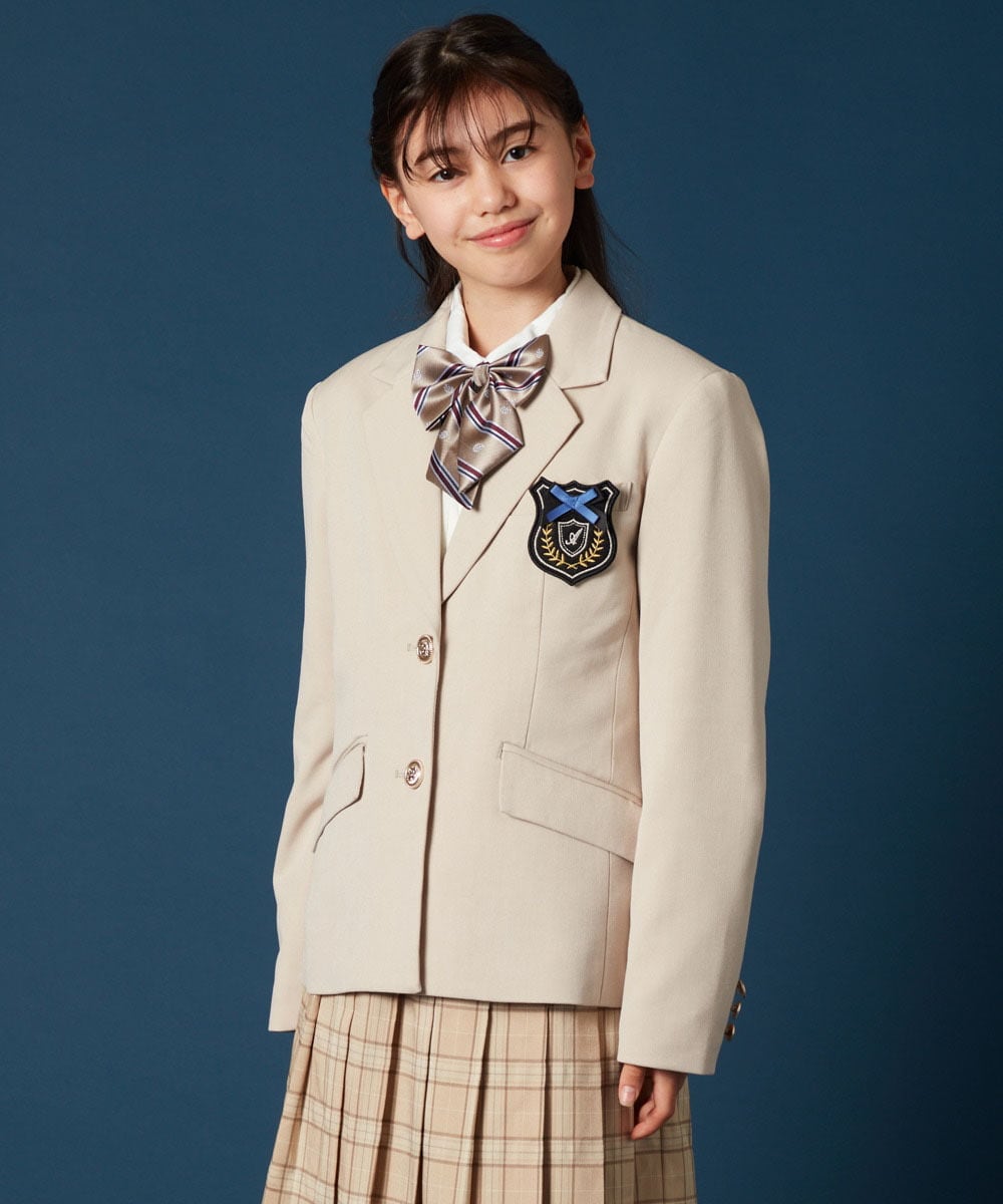 KQJTA01089 a.v.v KIDS(アー・ヴェ・ヴェ) [140-160]【卒服】エンブレム付きテーラードジャケット ネイビー