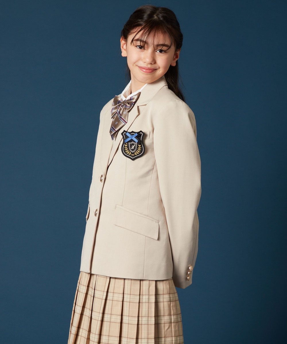KQJTA01089 a.v.v KIDS(アー・ヴェ・ヴェ) [140-160]【卒服】エンブレム付きテーラードジャケット ネイビー