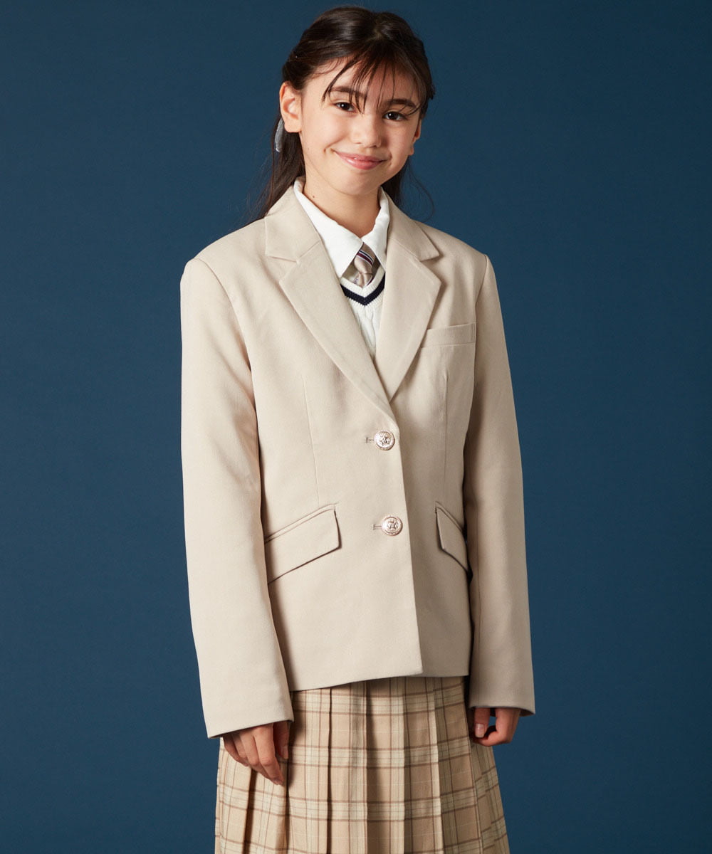 KQJTA01089 a.v.v KIDS(アー・ヴェ・ヴェ) [140-160]【卒服】エンブレム付きテーラードジャケット ネイビー