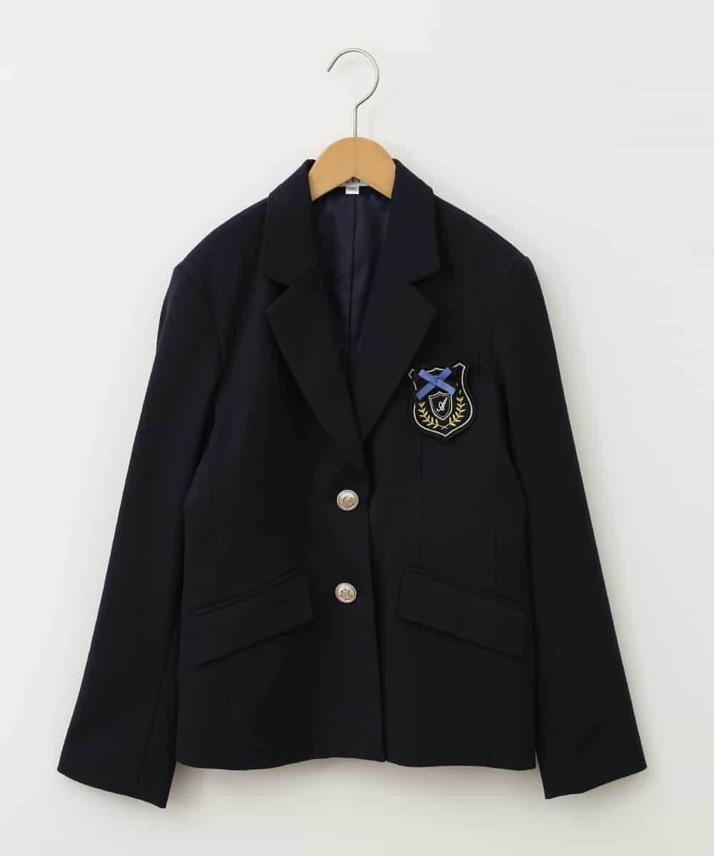KQJTA01089 a.v.v KIDS(アー・ヴェ・ヴェ) [140-160]【卒服】エンブレム付きテーラードジャケット ネイビー