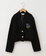 KQJTA02089 a.v.v KIDS(アー・ヴェ・ヴェ) [140-160]【卒服】エンブレム付きショートテーラードジャケット ブラック