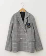 KQJTA03089 a.v.v KIDS(アー・ヴェ・ヴェ) [140-160]【卒服】エンブレム付きWブレストジャケット グレー