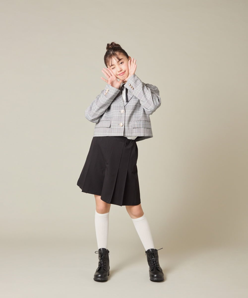 KQLBD01059 a.v.v KIDS(アー・ヴェ・ヴェ) [150-160]【卒服】タックキュロットパンツ グレー