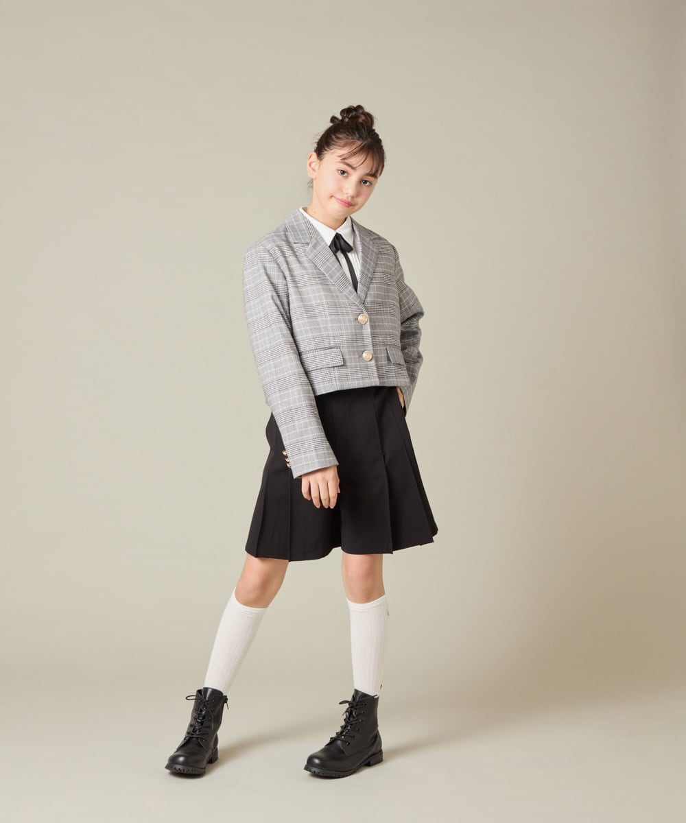 KQLBD01059 a.v.v KIDS(アー・ヴェ・ヴェ) [150-160]【卒服】タックキュロットパンツ グレー